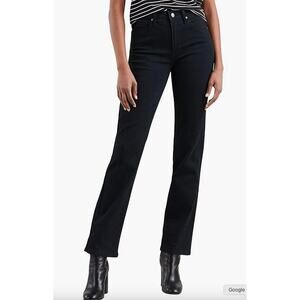 LEVIS 724 High Rise Straight Leg Black Jeans 30 NEW